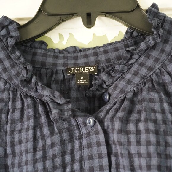 J. Crew Plaid Button Down size 16 - Picture 3 of 9
